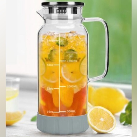 BOQO Glass 2L/68oz Water Carafe Pitcher with Lid-NIB - Picture 1 of 10